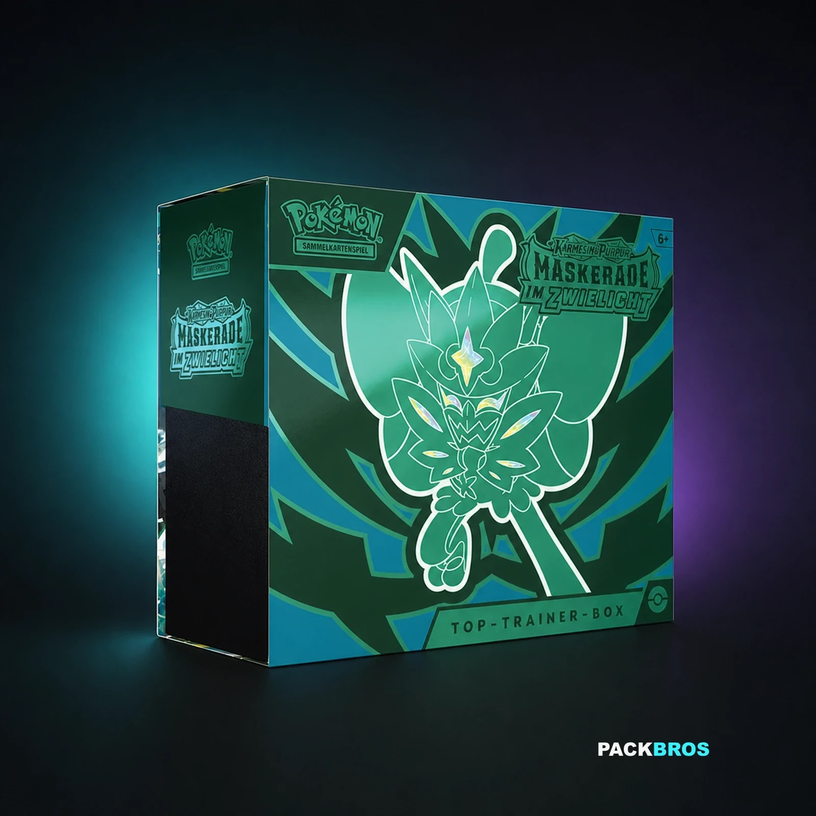 Produktbild Pokémon Karmesin & Purpur – Maskerade im Zwielicht Top-Trainer-Box